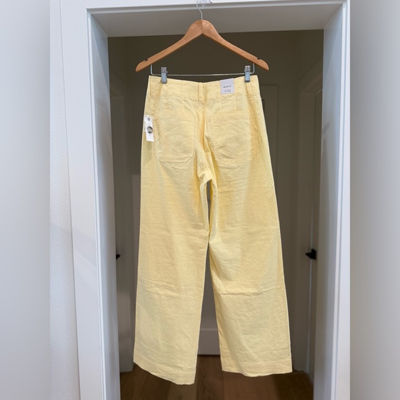 Maeve - Colette Beachy Linen Full-Length Wode-Leg Pants - 28 - Butter Yellow - Picture 6 of 9